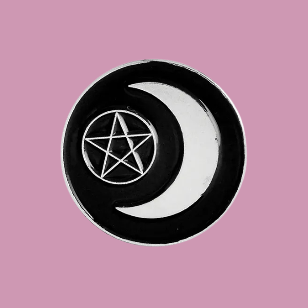 PENTAGRAM CRESCENT MOON PIN