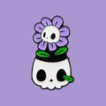 SKULL FLOWER PIN