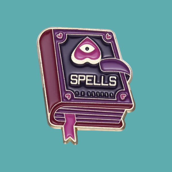 PURPLE SPELLS BOOK PIN