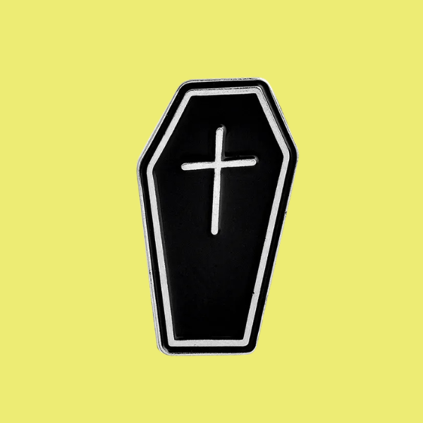 BLACK COFFIN PIN