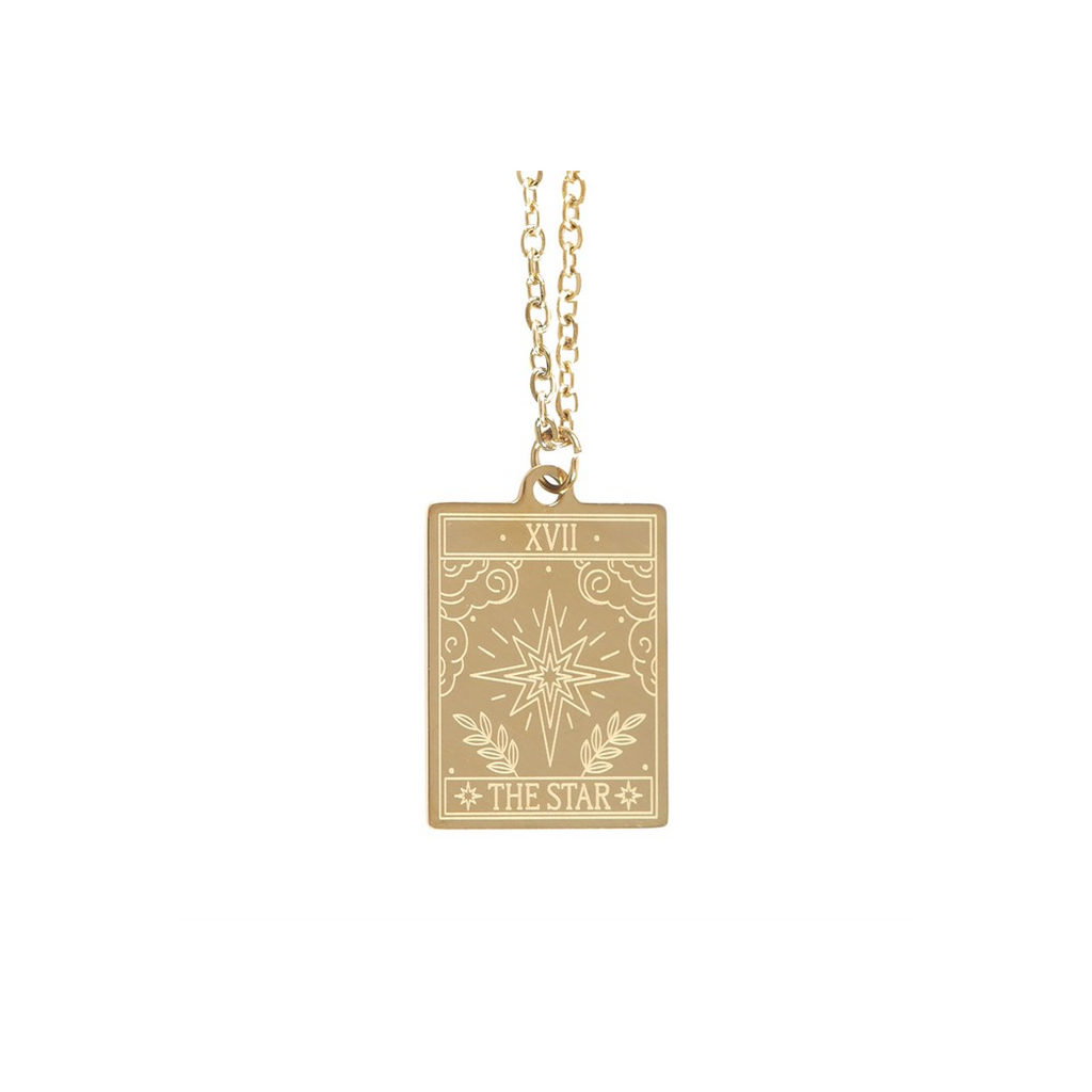 THE STAR VINTAGE TAROT NECKLACE CARD