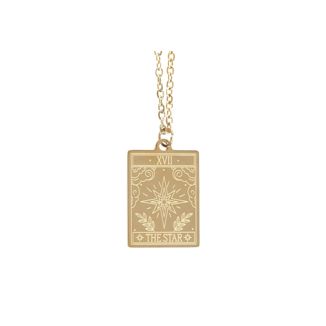 THE STAR VINTAGE TAROT NECKLACE CARD