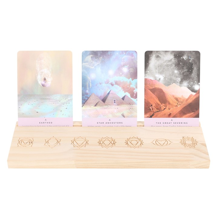 SEVEN CHAKRAS WOODEN TAROT CARD STAND