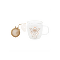 LUNA MOTH GLASS MUG + CLEAR QUARTZ TEA INFUSER