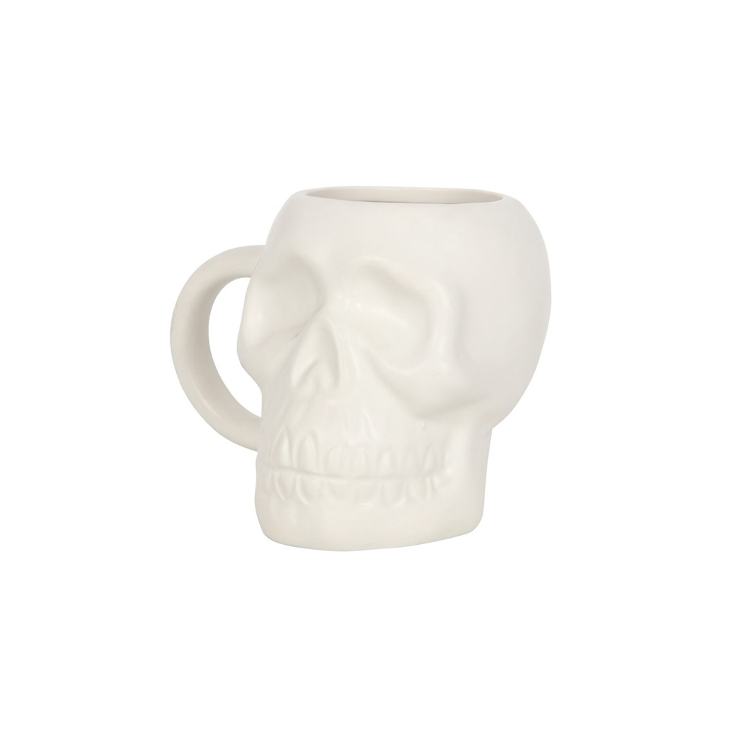 WHITE SKULL MUG