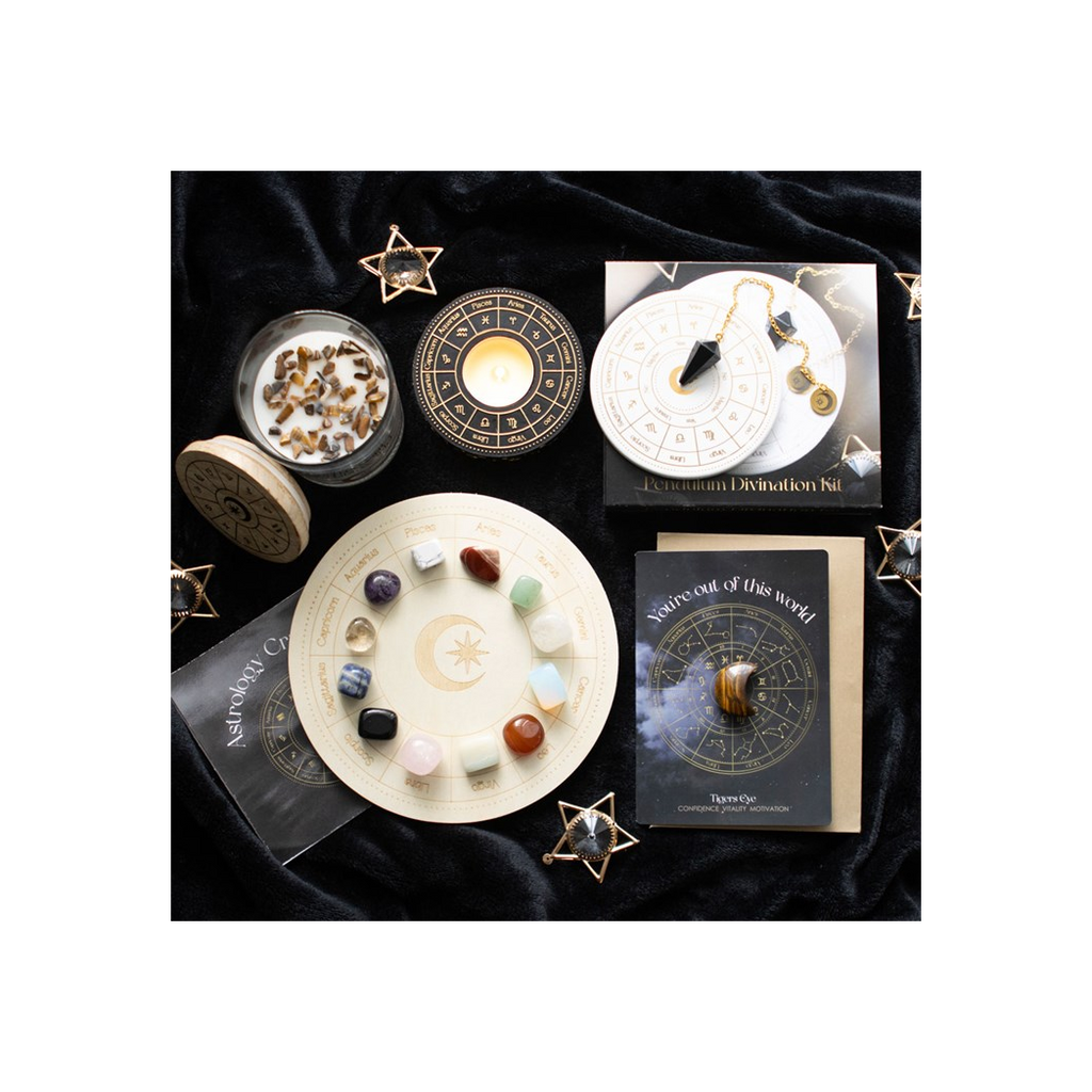 YOU'RE OUT OF THIS WORLD TIGER'S EYE CRYSTAL MOON CARD