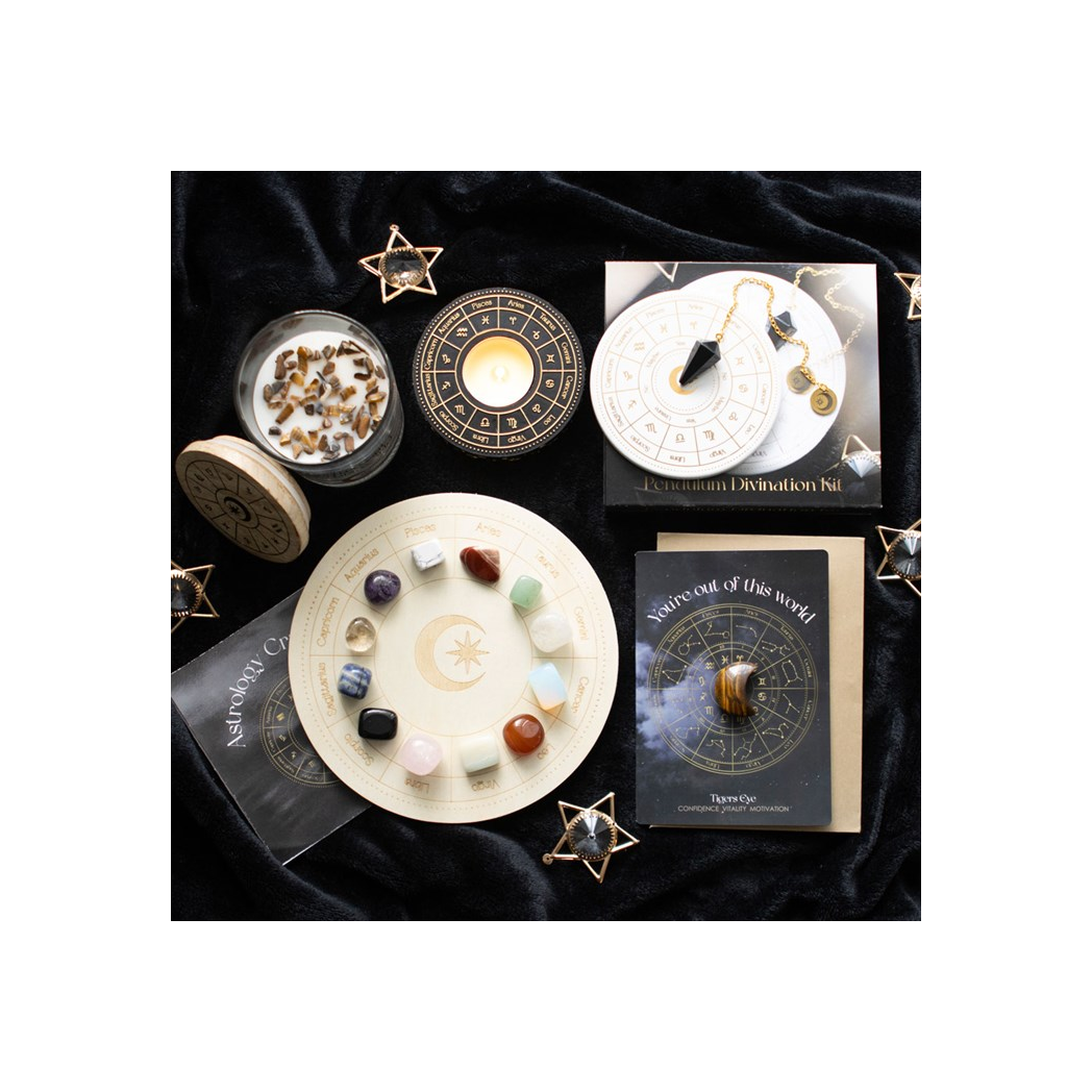 YOU'RE OUT OF THIS WORLD TIGER'S EYE CRYSTAL MOON CARD