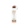 LUNA MOTH CLEAR QUARTZ CRYSTAL INFUSED GLASS WATER BOTTLE