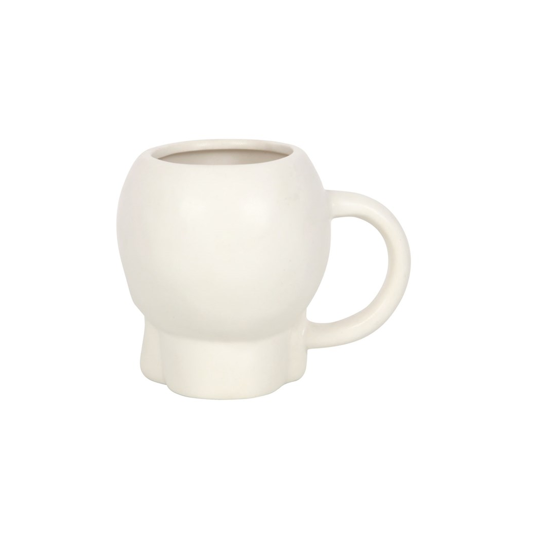 WHITE SKULL MUG