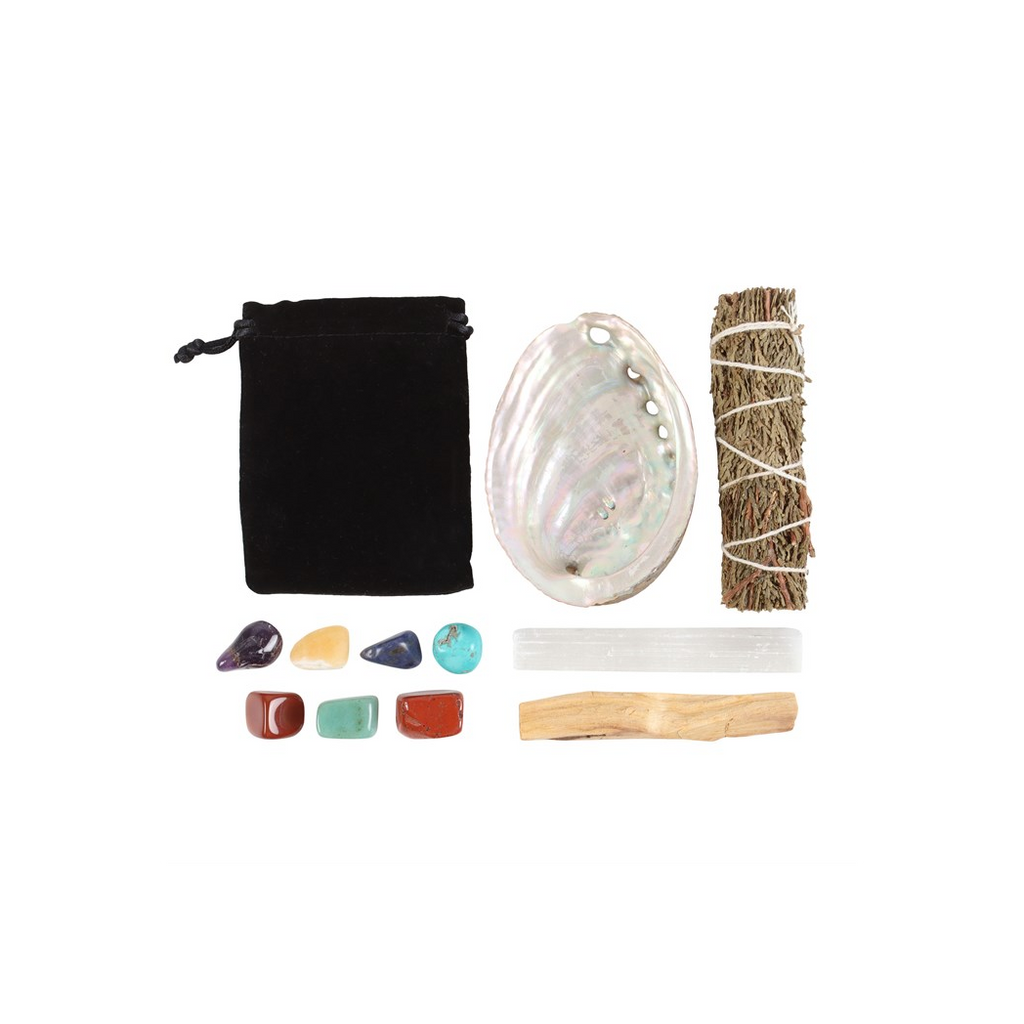DIVINE ENERGY SMUDGE + STONE WELLNESS KIT GIFT SET