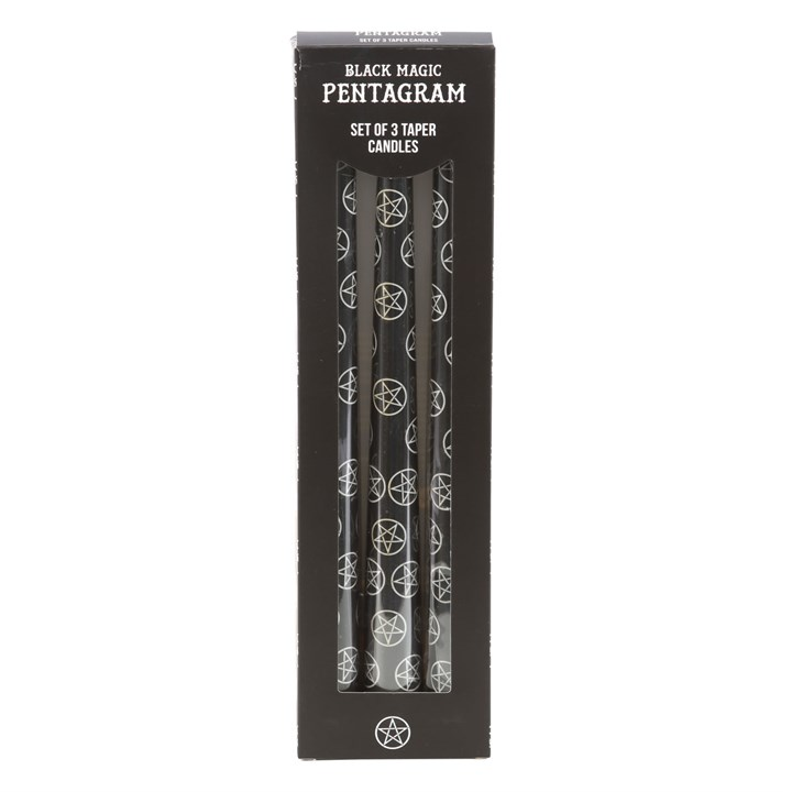 BLACK MAGIC PENTAGRAM TAPER CANDLES