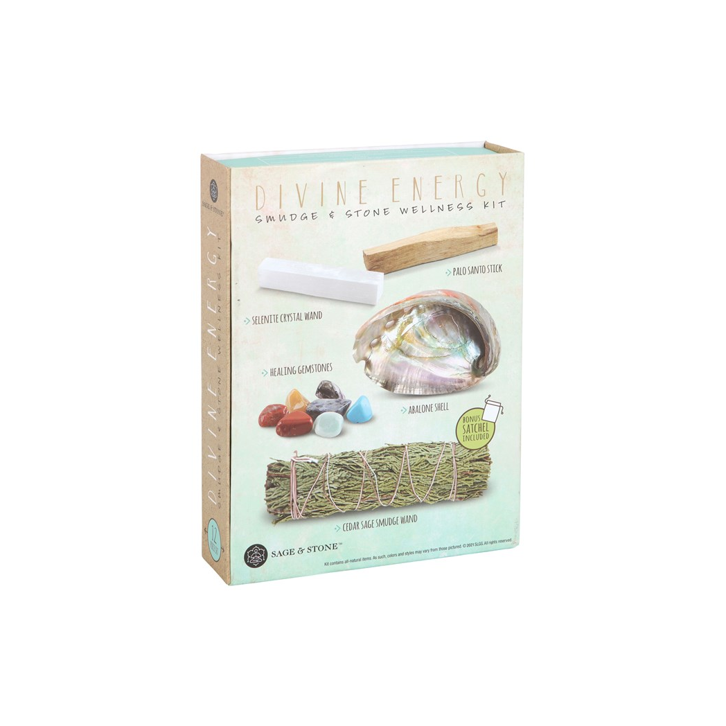 DIVINE ENERGY SMUDGE + STONE WELLNESS KIT GIFT SET