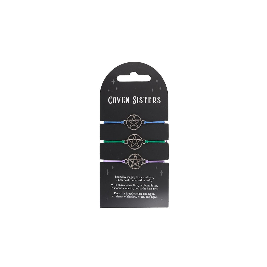 COVEN SISTERS PENTAGRAM BRACELETS SET