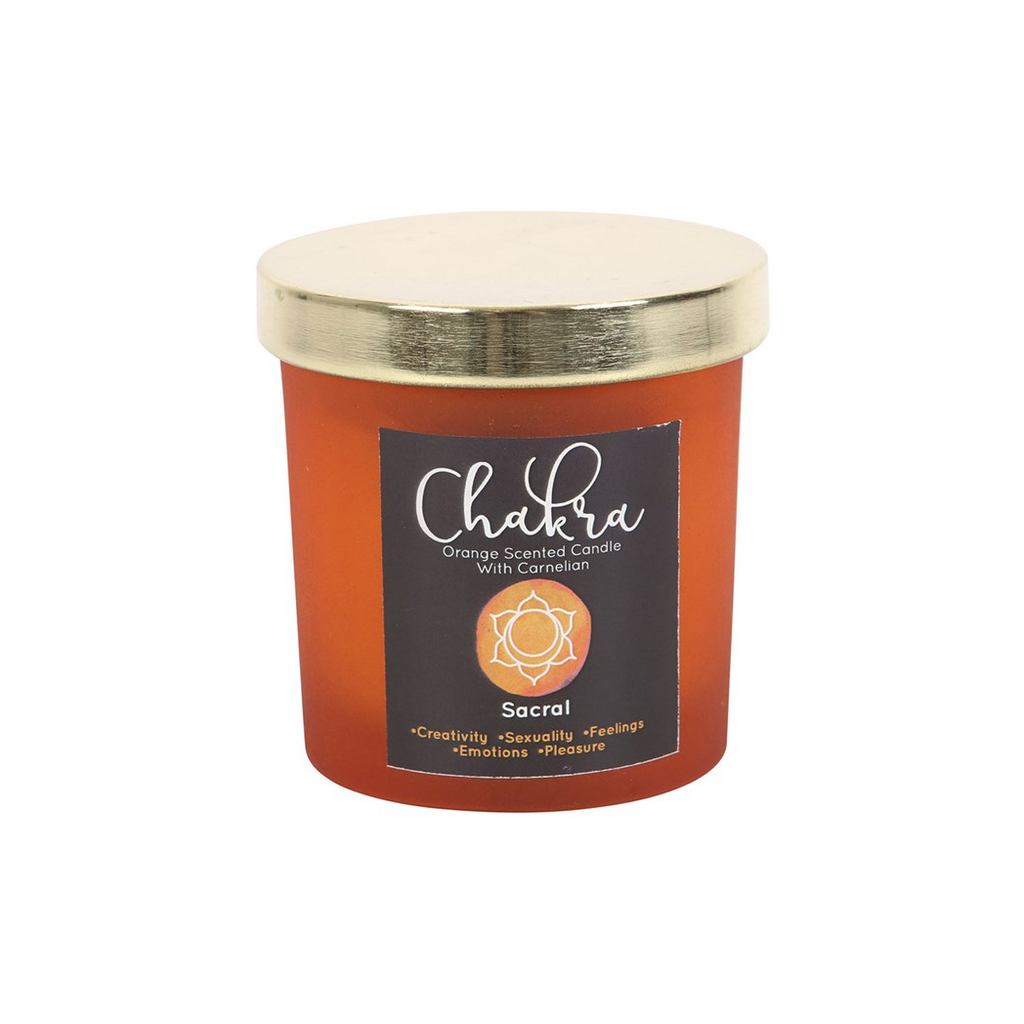 SACRAL CHAKRA CRYSTAL CANDLE
