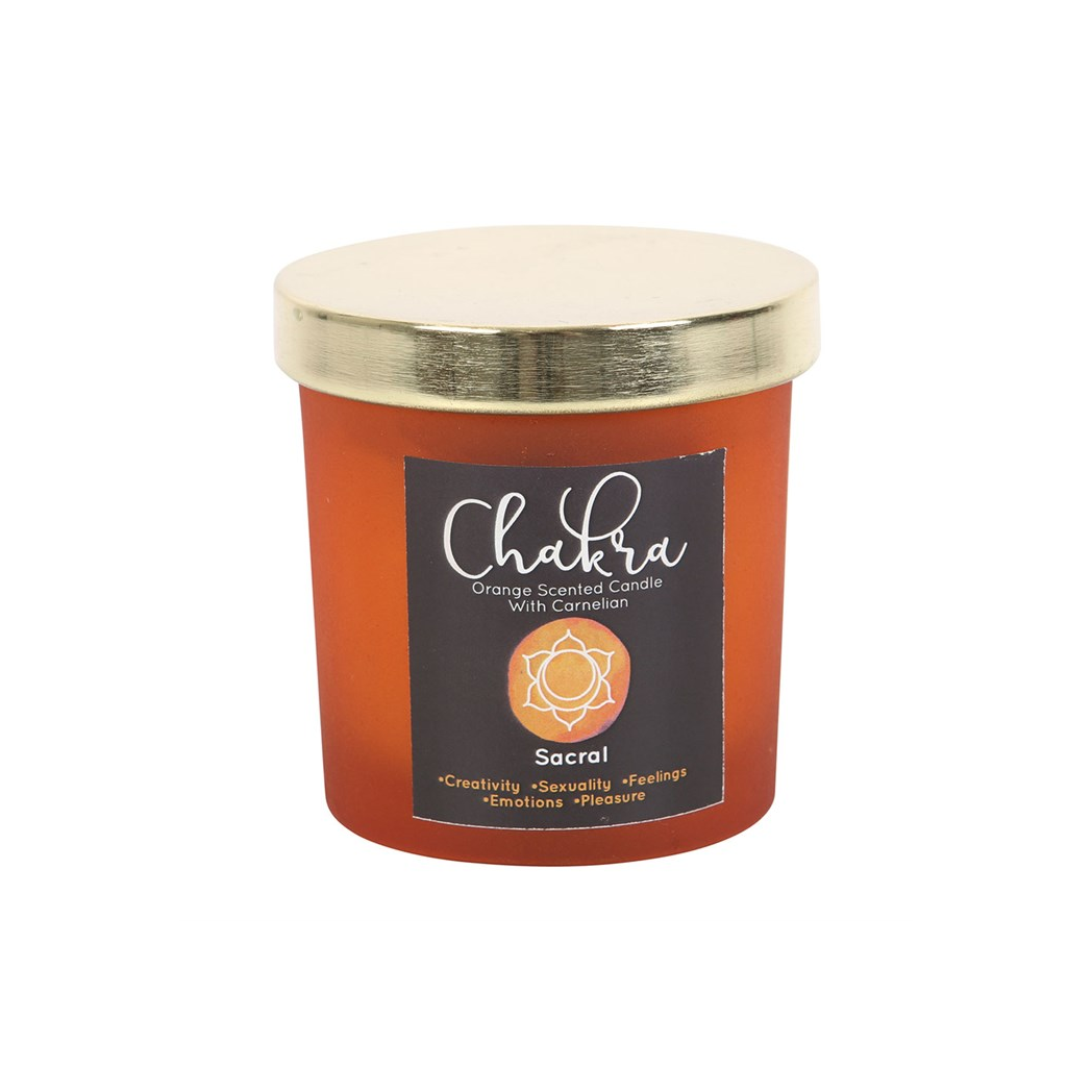SACRAL CHAKRA CRYSTAL CANDLE