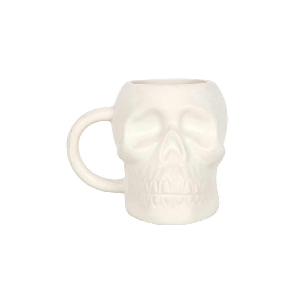 WHITE SKULL MUG
