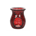 RED CRACKLE GLASS OIL BURNER