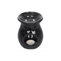 BLACK CRACKLE GLASS OIL BURNER
