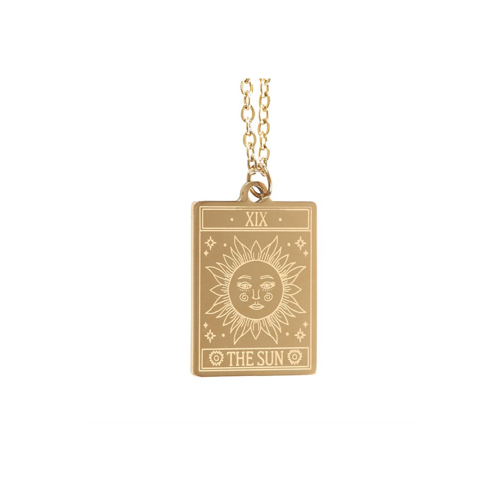 THE SUN VINTAGE TAROT NECKLACE CARD