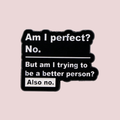 AM I PERFECT? NO PIN