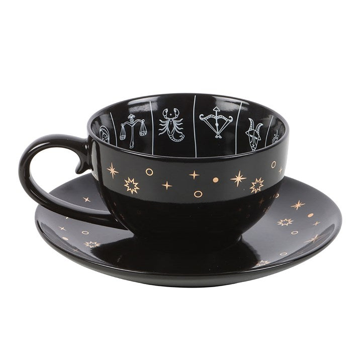 ASTROLOGY FORTUNE TELLING TEACUP + SAUCER