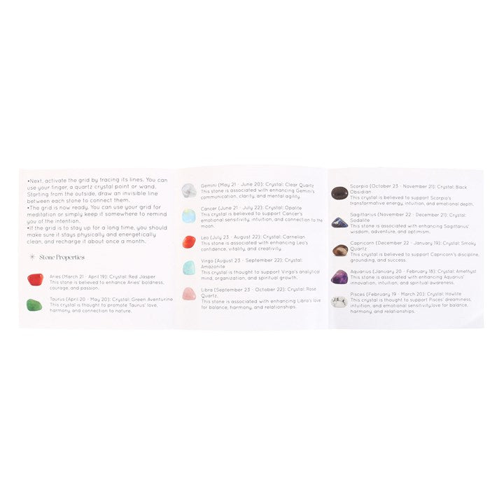ASTROLOGY WHEEL CRYSTAL GRID SET