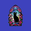 BLACK CAT STAINED GLASS PIN