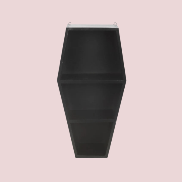 BLACK COFFIN DISPLAY SHELF