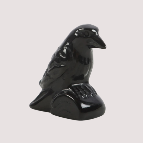 BLACK OBSIDIAN RAVEN ORNAMENT