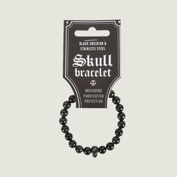 BLACK OBSIDIAN SKULL BRACELET