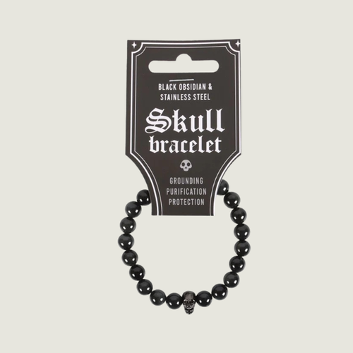 BLACK OBSIDIAN SKULL BRACELET