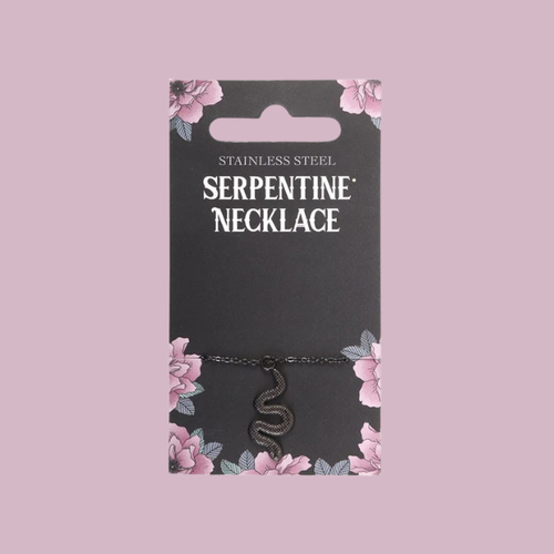 BLACK SNAKE PENDANT NECKLACE