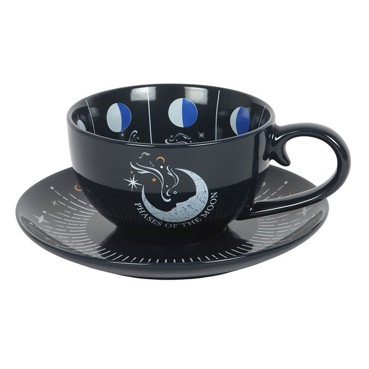 MOON PHASE FORTUNE TELLING TEACUP + SAUCER
