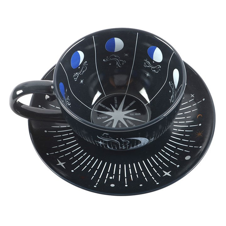 MOON PHASE FORTUNE TELLING TEACUP + SAUCER