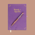 BOOK OF SPELLS JOURNAL + AMETHYST CRYSTAL PEN