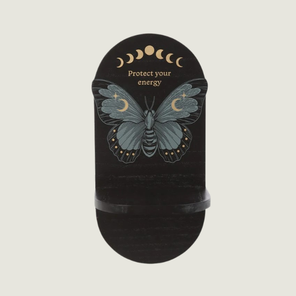 BLACK MOTH WOODEN ALTAR SHELF
