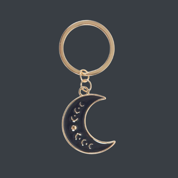BLUE MOON PHASE CRESCENT MOON KEYRING