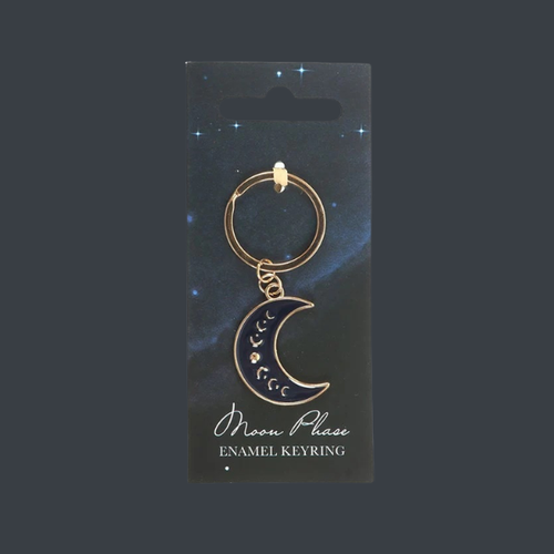 BLUE MOON PHASE CRESCENT MOON KEYRING