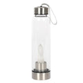 CLEAR QUARTZ CRYSTAL INFUSED GLASS WATER BOTTLE