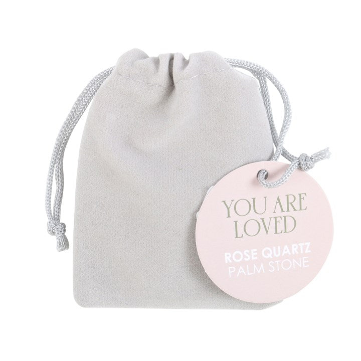 YOU ARE LOVED ROSE QUARTZ PALM STONE