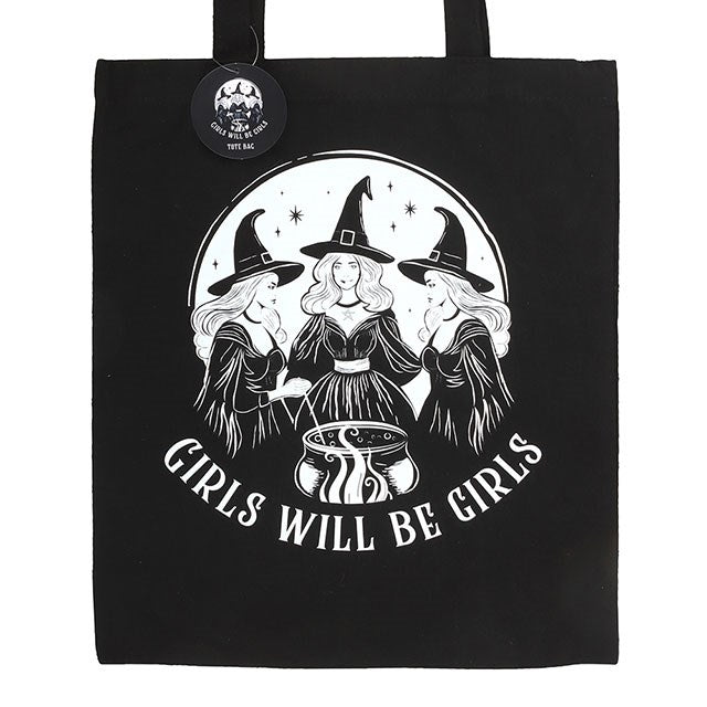 GIRLS WILL BE GIRLS WITCHY TOTE BAG