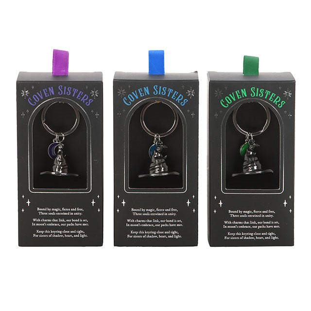 COVEN SISTERS WITCH HAT KEYRINGS SET
