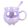PASTEL GLASS CAULDRON MUG + CRYSTAL SPOON SET