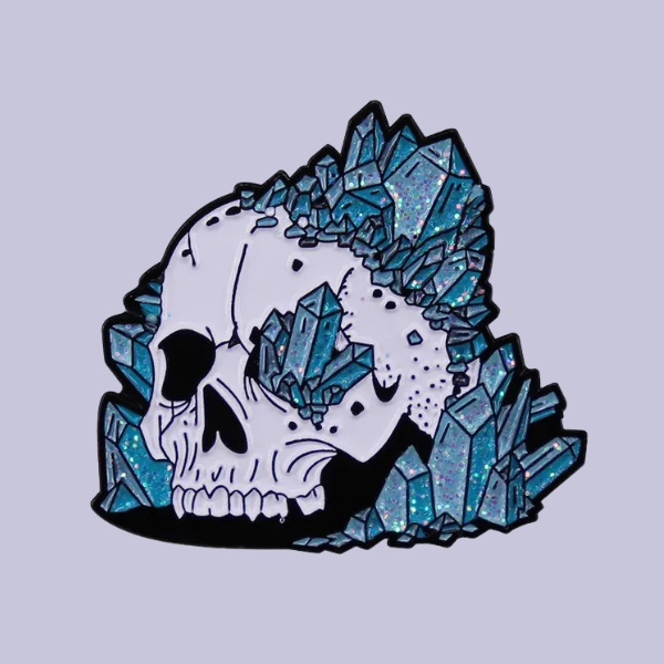 CRYSTAL SKULL PIN
