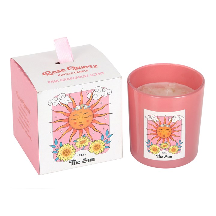 THE SUN ROSE QUARTZ CRYSTAL CANDLE