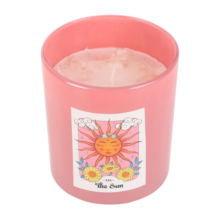 THE SUN ROSE QUARTZ CRYSTAL CANDLE