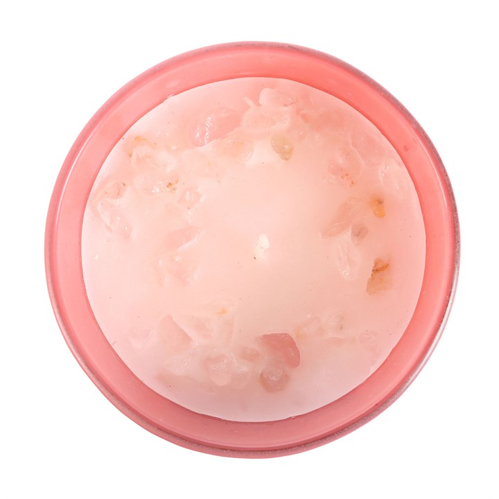 THE SUN ROSE QUARTZ CRYSTAL CANDLE