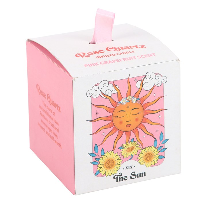 THE SUN ROSE QUARTZ CRYSTAL CANDLE