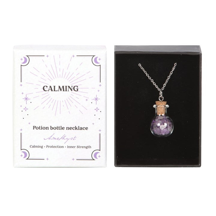AMETHYST POTION BOTTLE NECKLACE