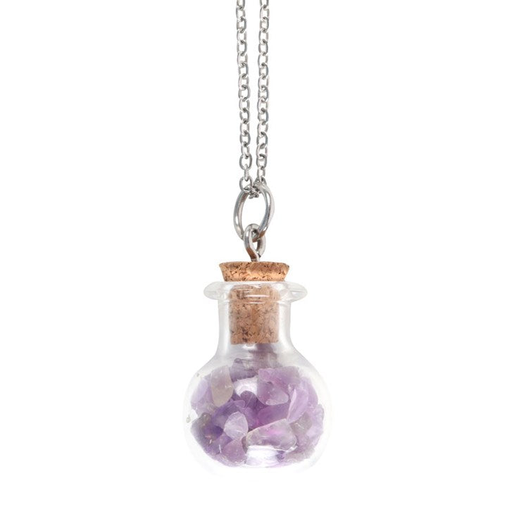 AMETHYST POTION BOTTLE NECKLACE